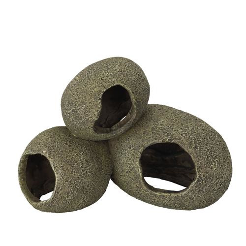 AQUA DELLA Höhlen-Set, für Fische & Reptilien, naturgetreues Design, braun, fördert Wohlbefinden, für Aquarien & Terrarien.