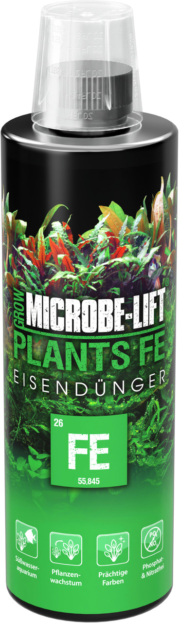 MICROBE-LIFT Plants Fe Eisendünger, für Süßwasseraquarien, fördert Pflanzenwachstum & Farben, 500 ml, mit Dosierdeckel.