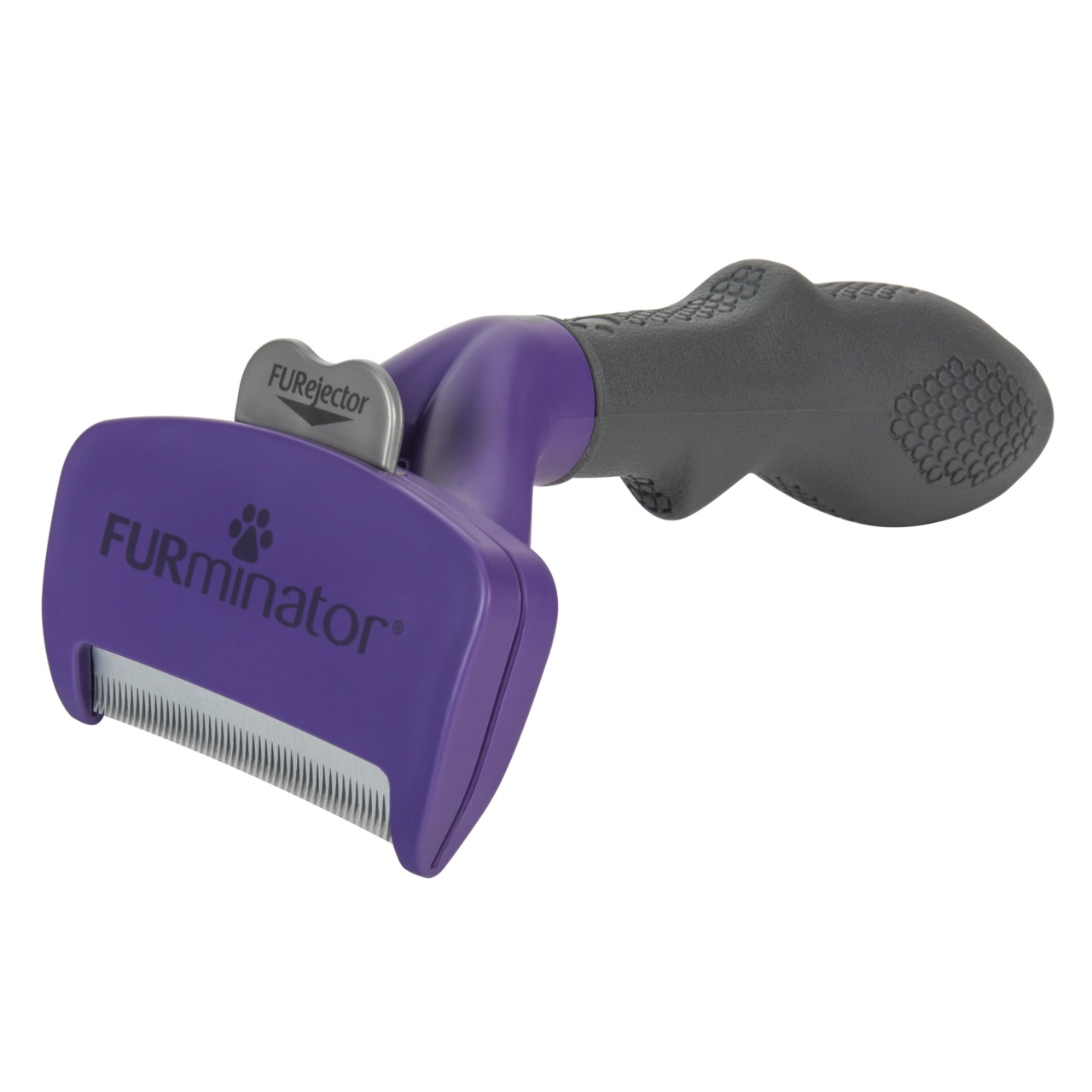 FURminator deShedding-Tool, Hunde-Katzen, lila, ergonomisch, Edelstahlklinge, entfernt lose Haare, reduziert Haaren bis 90 %.