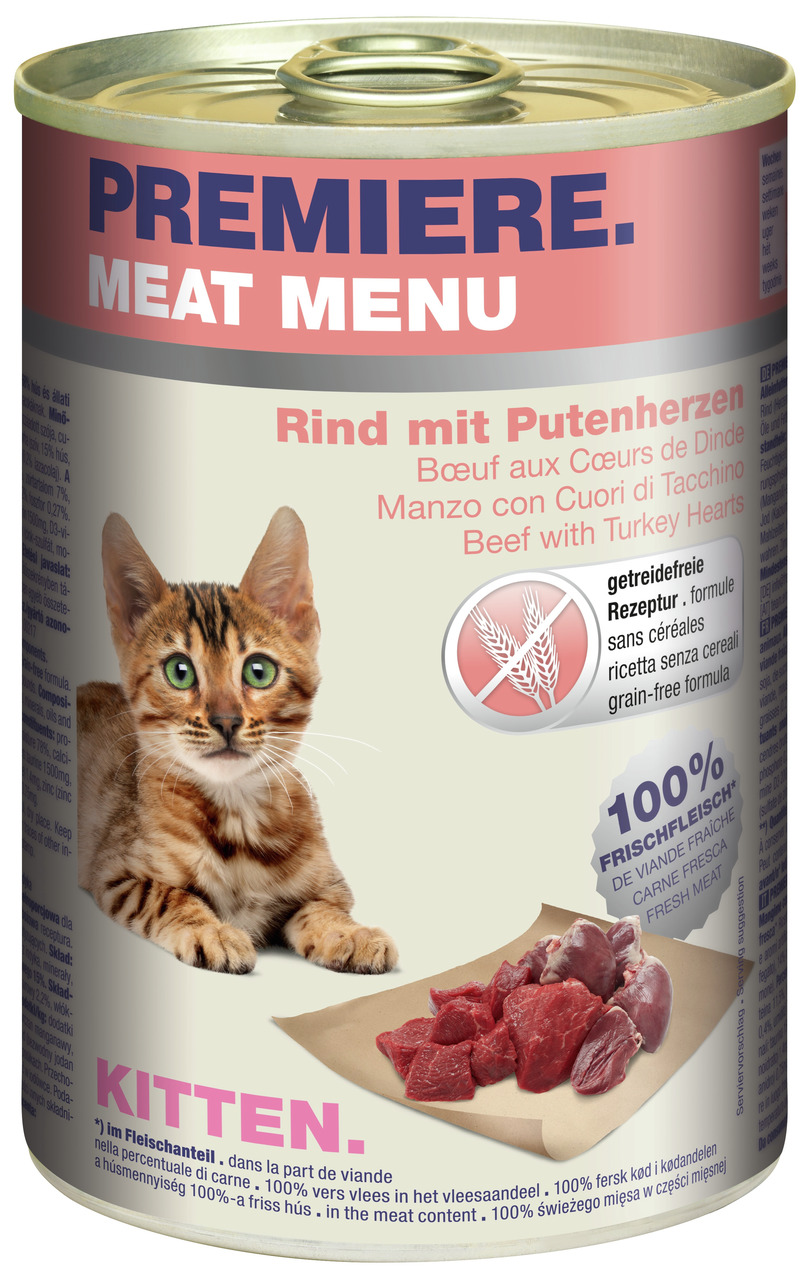 PREMIERE Meat Menu Kitten Rind und Putenherz 400 g | 400 g | 4047777167457