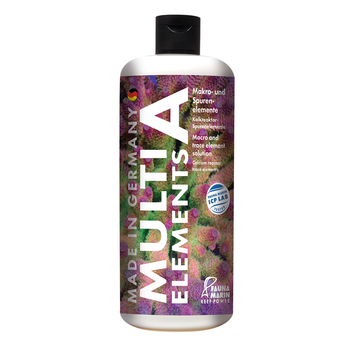 FAUNA MARIN Multi Elements A, 500 ml, f. Meerwasseraquarien, Makro-/Spurenelemente, Made in Germany, FAUNA MARIN ICP LAB Tested.