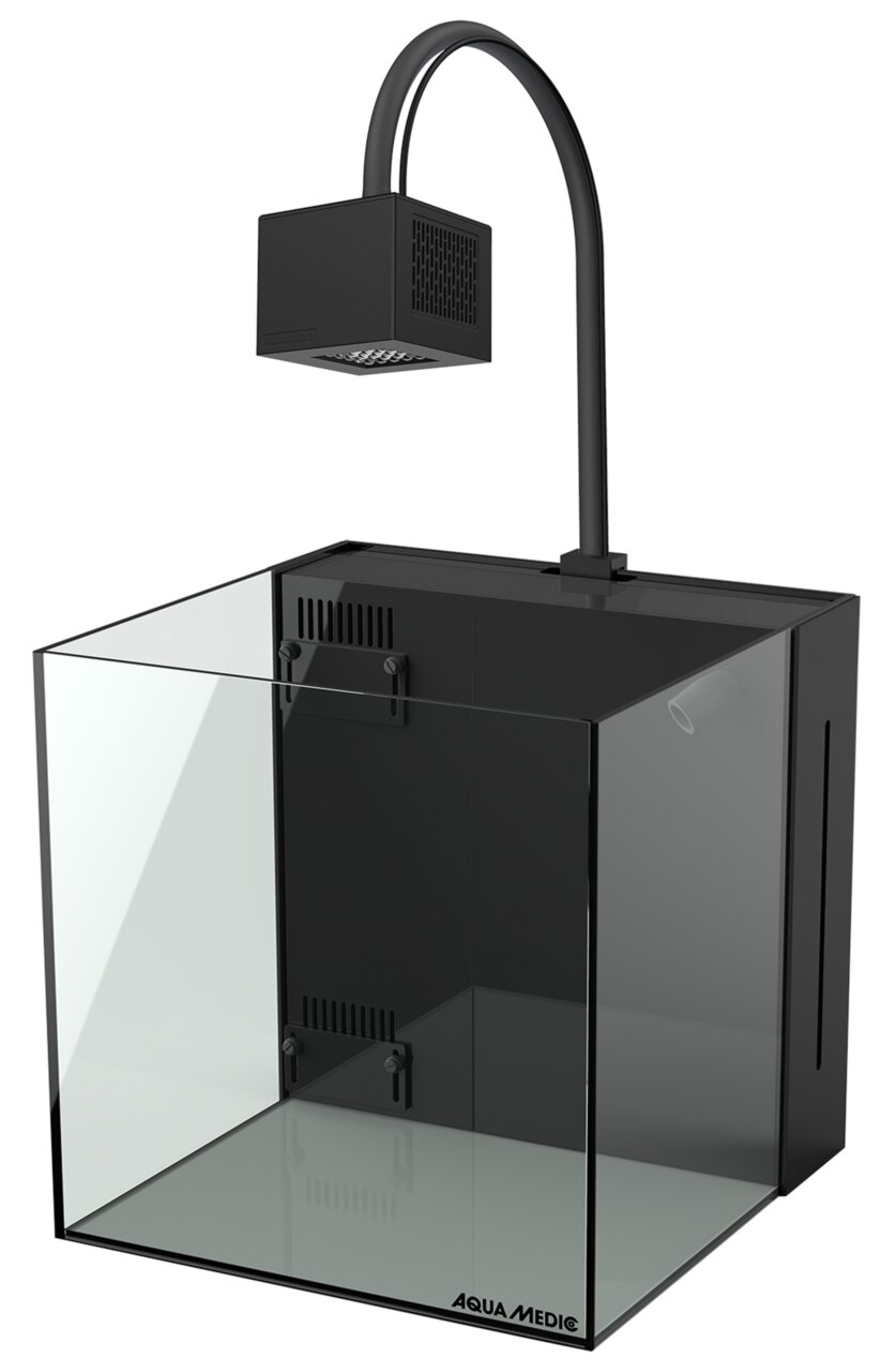 Aqua Medic Cubicus 40: Nano-Aquarium für Süß-/Meerwasser, für Aquaristik-Fans, mit LED-Beleuchtung, Filtersystem, 40 l, elegantes Design.