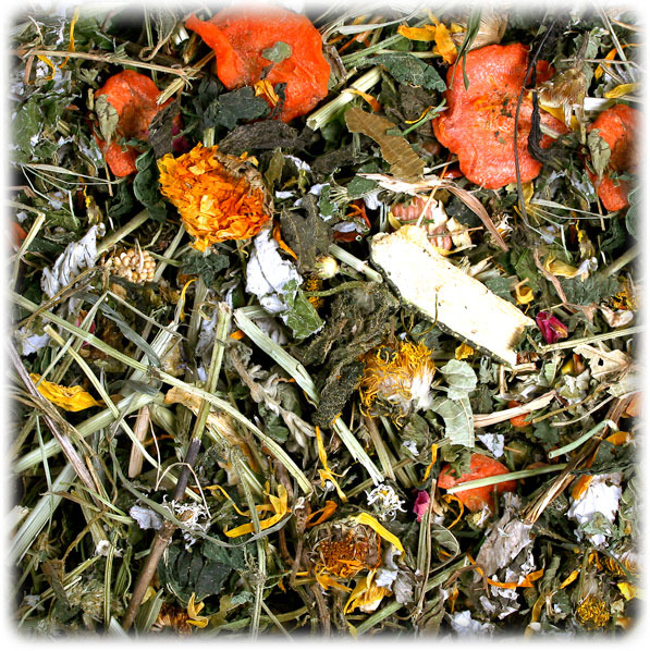 JR FARM Kräutergarten, Futter für Kleintiere (z.B. Kaninchen, Meerschweinchen), mit Karotten, Ringelblumen & natürlichen Zutaten.