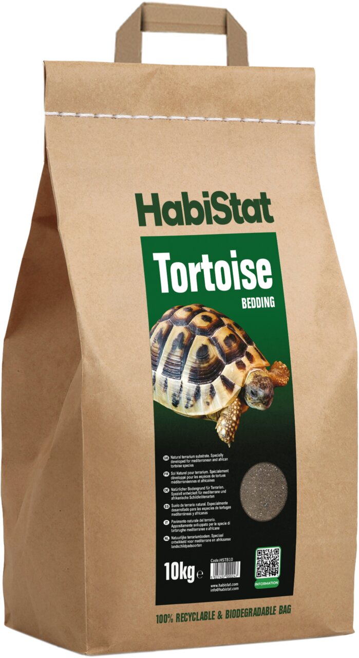 HabiStat Tortoise Bedding, für Landschildkröten, 10 kg, natürliches Substrat, umweltfreundlich, recycelbare Verpackung.