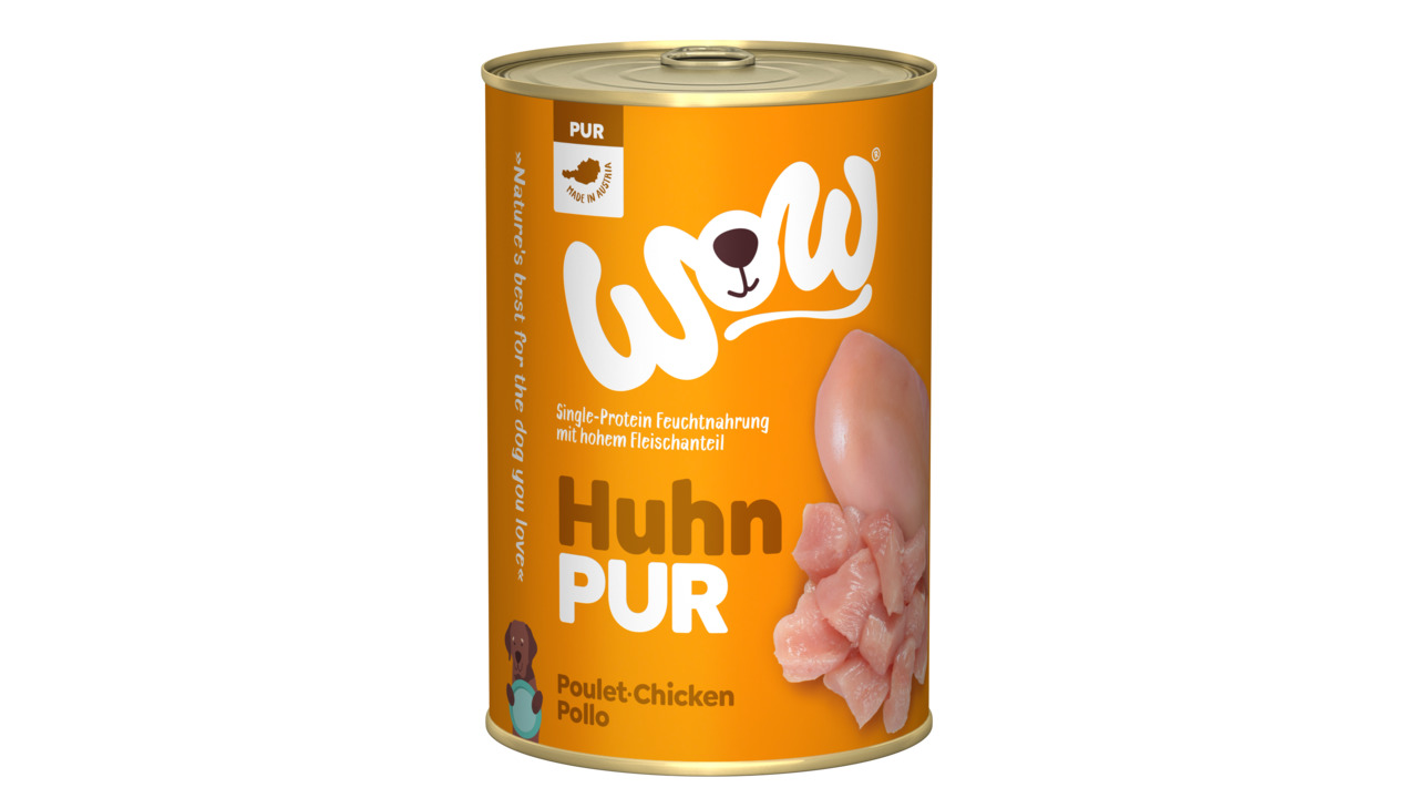 Sparpaket 24 x 400 g Wow Huhn Pur Hunde Nassfutter