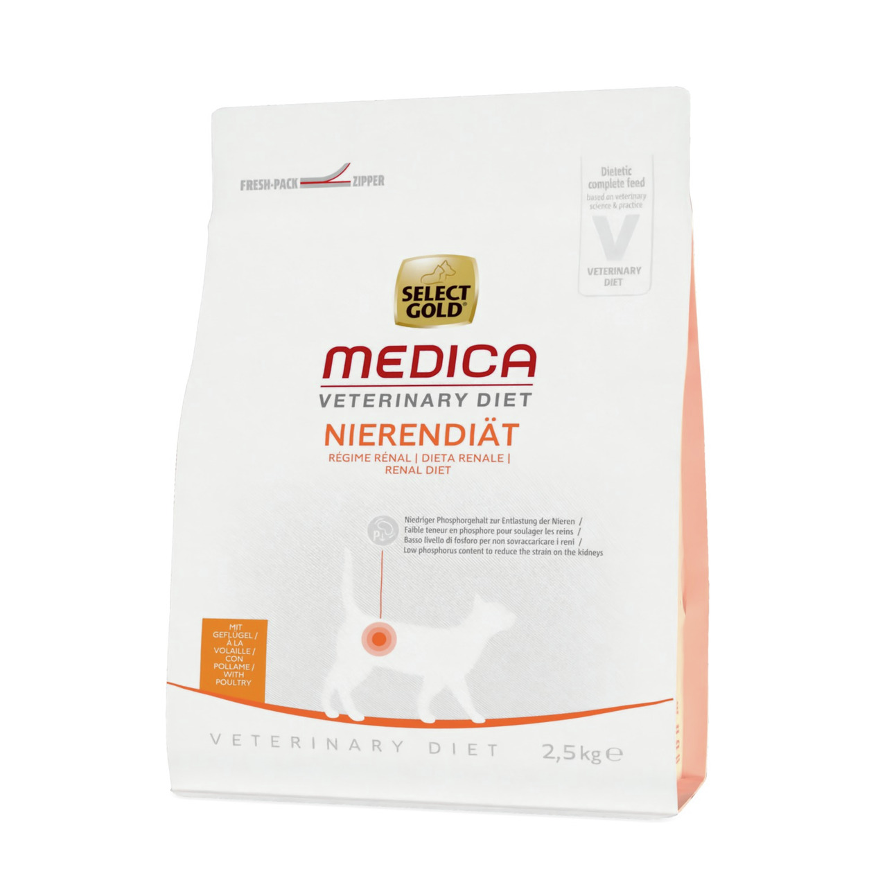 Select Gold Medica Veterinary Diet Nierendiät für Hunde, Geflügel, 2,5 kg, diätetisches Alleinfutter zur Unterstützung der Nierenfunktion.