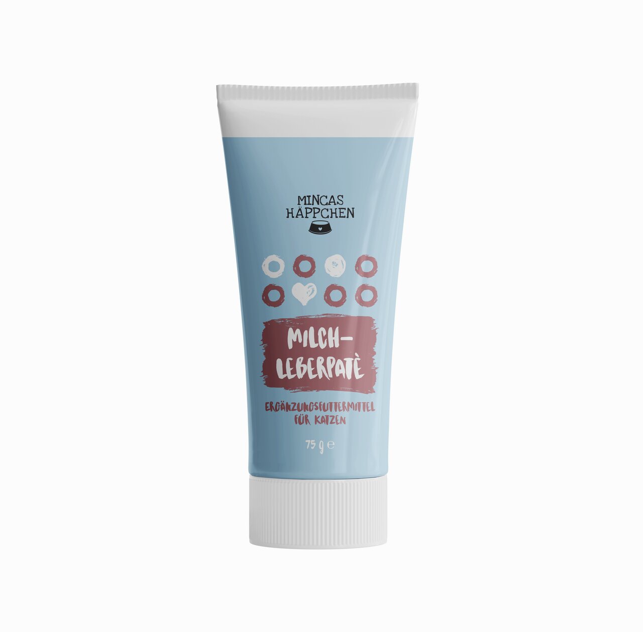 Mincas Häppchen Milch-Leberpaste, Ergänzungsfuttermittel für Katzen, Geschmacksrichtung Milch & Leber, 75g Tube.