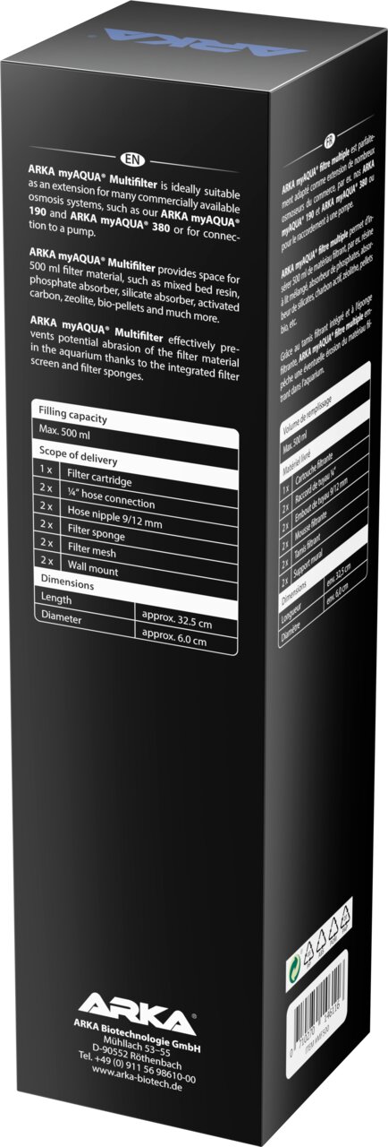 ARKA myAQUA Multifi lter für Osmoseanlagen, Aquaristik-Zubehör für Süß- und Meerwasser, Filtergehäuse 500 ml?