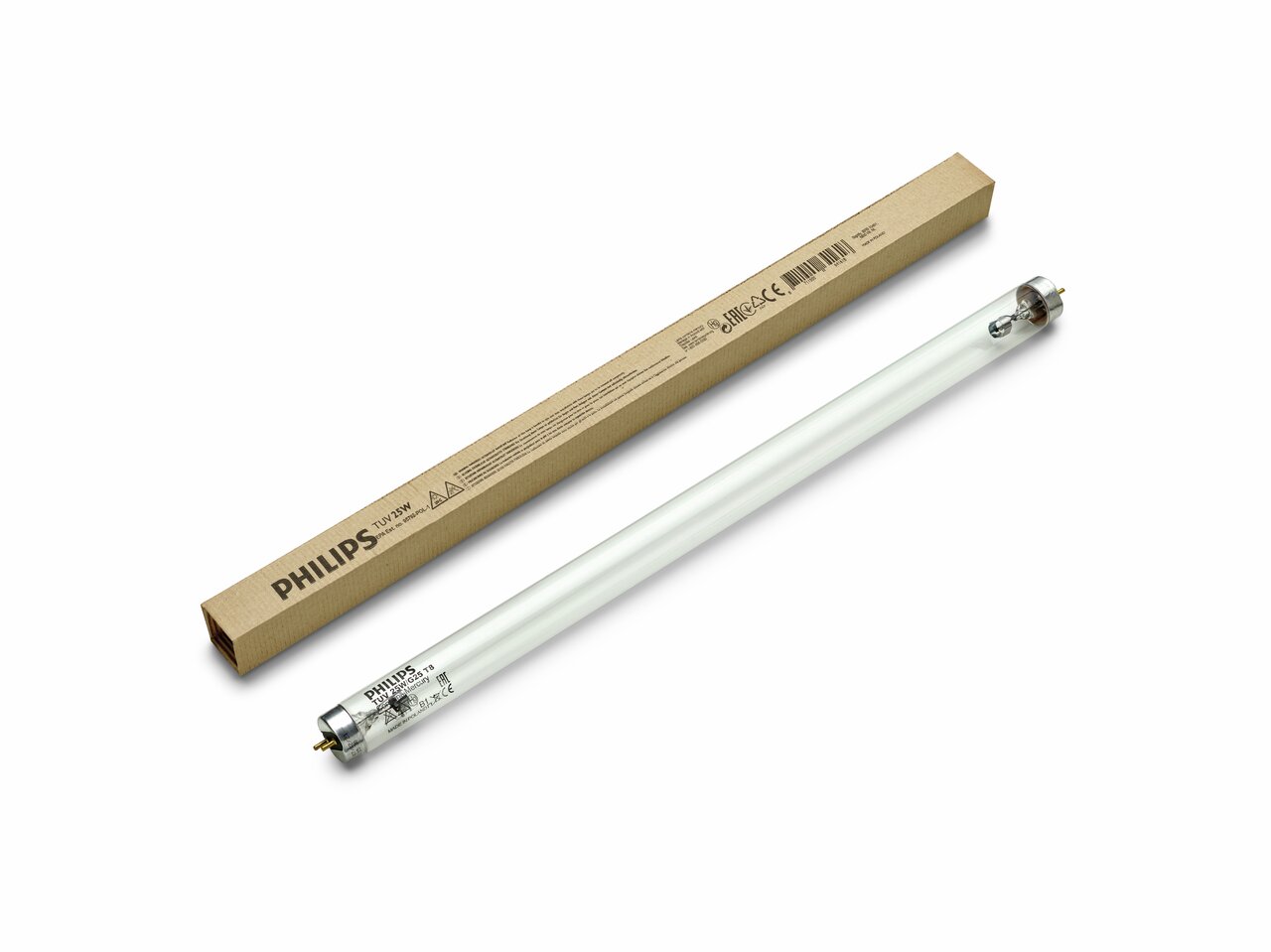 Philips TUV 30W G13 UV-C-Lampe, zylindrisch, Glas, Metallstifte, zur Desinfektion, für Luft--Wasseraufbereitung, umweltfreundl. Verpackung.