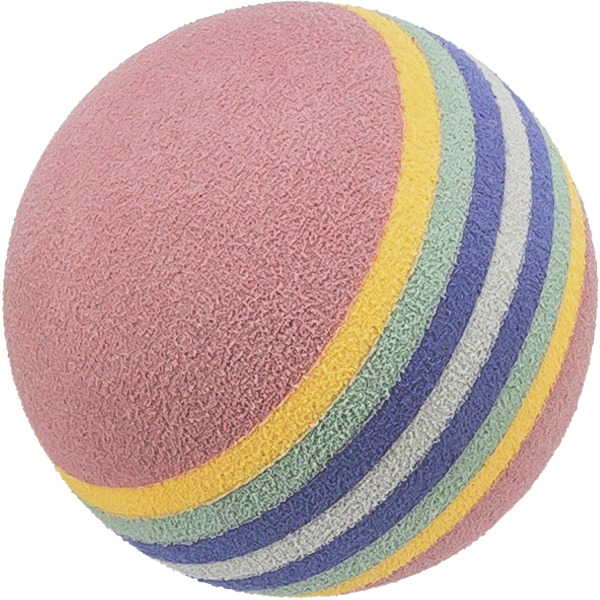 TRIXIE Spielball für Katzen, farbenfrohes Katzenspielzeug mit weicher Oberfläche, bunt gestreift, fördert Bewegung & Spielspaß.