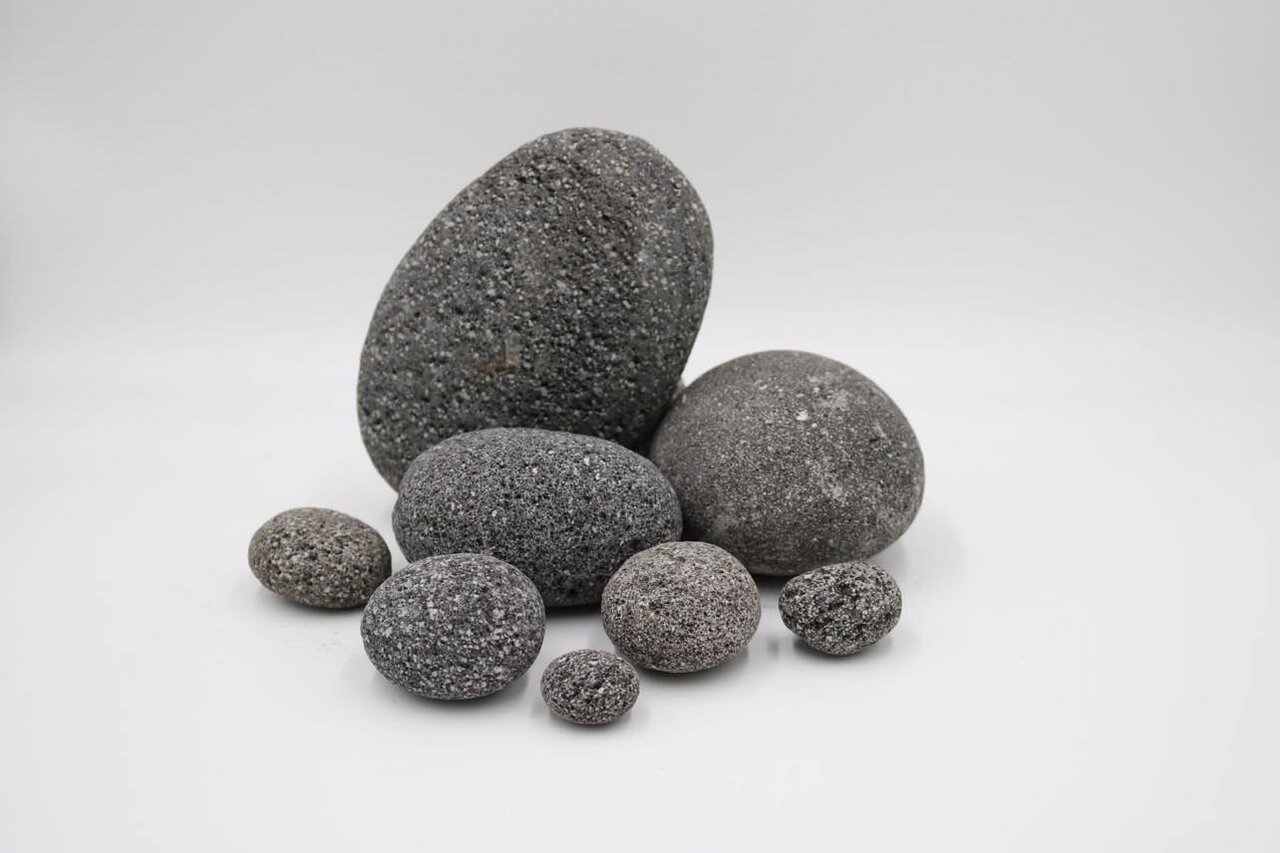 Dekorative Natursteine von AquaDeco, ideal für Aquarien und Terrarien. Verschiedene Größen, graue Farbe, 1 Set.