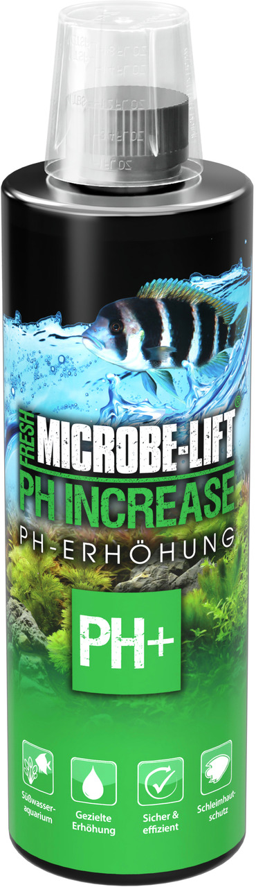 MICROBE-LIFT pH Increase, 473 ml, für Süßwasseraquarien, erhöht pH-Wert sicher & effizient, mit Schleimhautschutz.