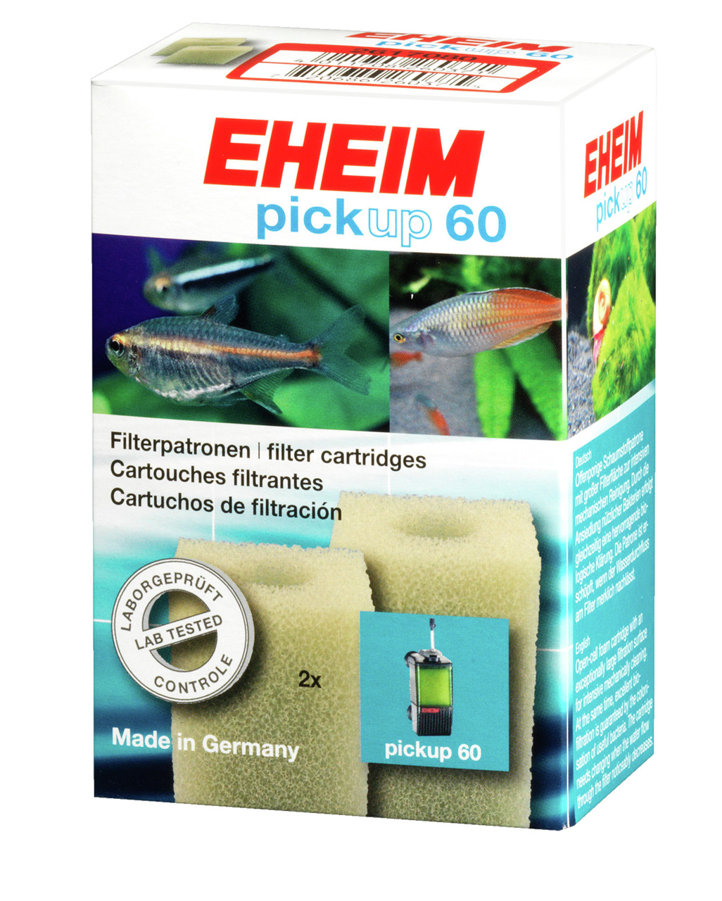 Eheim pickup 60 Filterpatronen Aquarium Filtermedium 2 Stück