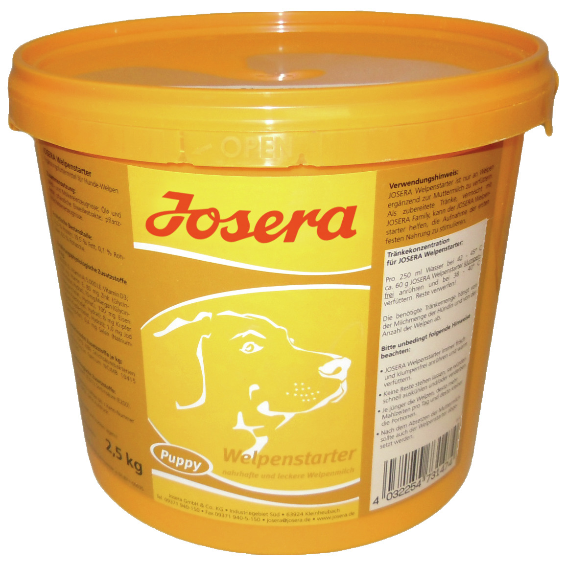 Josera Welpenstarter, 2,5 kg, Ergänzungsfuttermittel für Hundewelpen, nahrhafte & schmackhafte Welpenmilch, fördert gesunde Entwicklung.