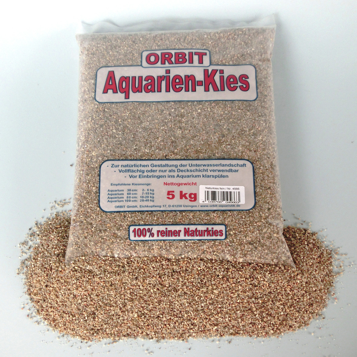 Sparpaket 2 x 5 kg Orbit Aquarien-Kies Naturkies fein Aquarium Bodengrund