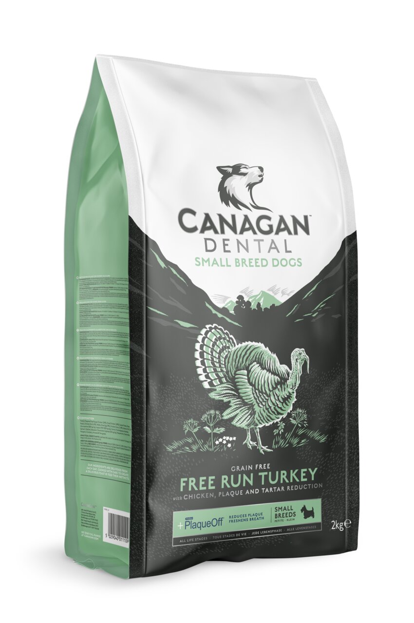 Canagan Dental Small Breed Dogs, getreidefreies Trockenfutter für kleine Hunde, Truthahn mit Huhn, 2 kg, PlaqueOff?