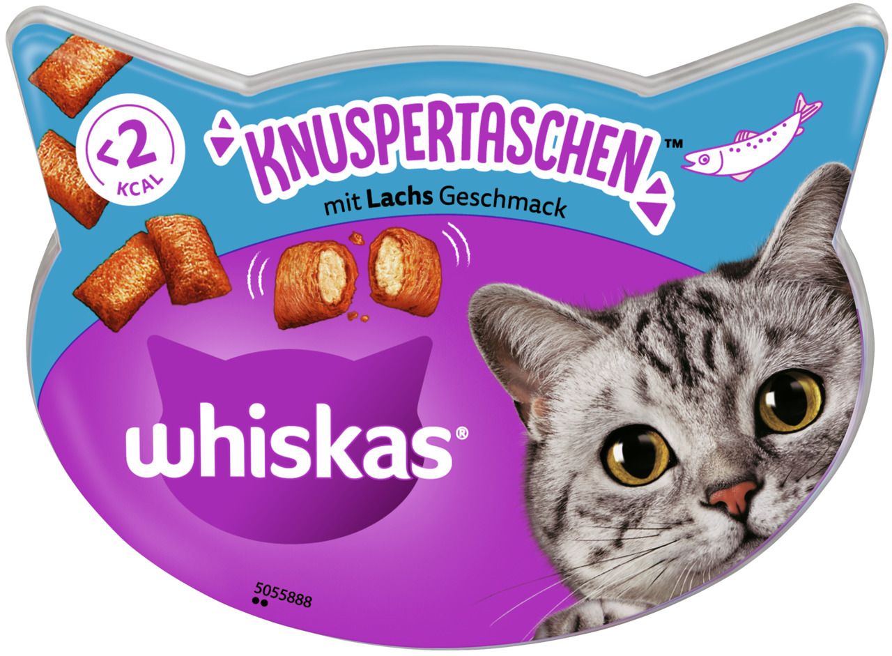 Whiskas Knuspertaschen mit Lachs-Geschmack Katzen Snack 60 g