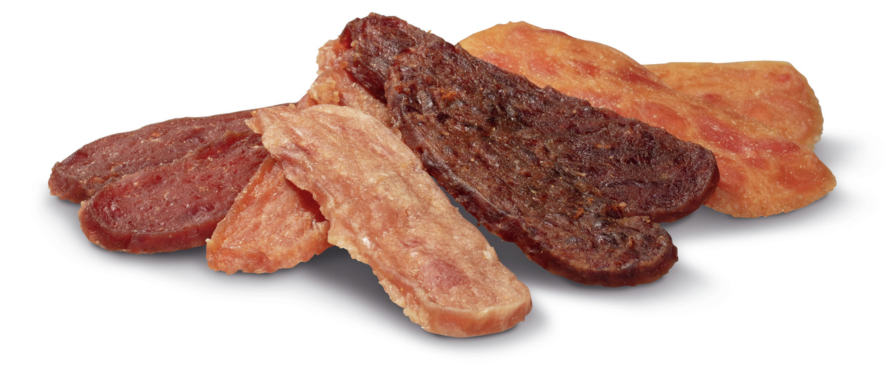 PREMIERE Snack-Scheiben, Hunde, Huhn & Rind, 100 g, proteinreich, Belohnung/Snack, fördert ausgewogene Ernährung.