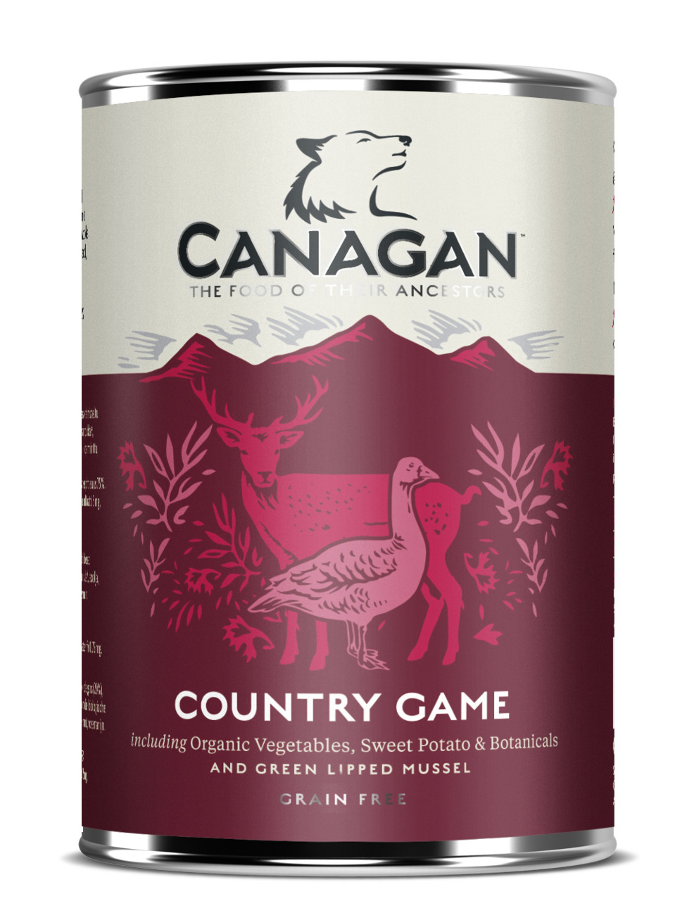 Canagan Country Game Nassfutter für Hunde, getreidefrei, Wildfleisch, Bio-Gemüse, Süßkartoffeln, grünlippige Muschel, 400g.