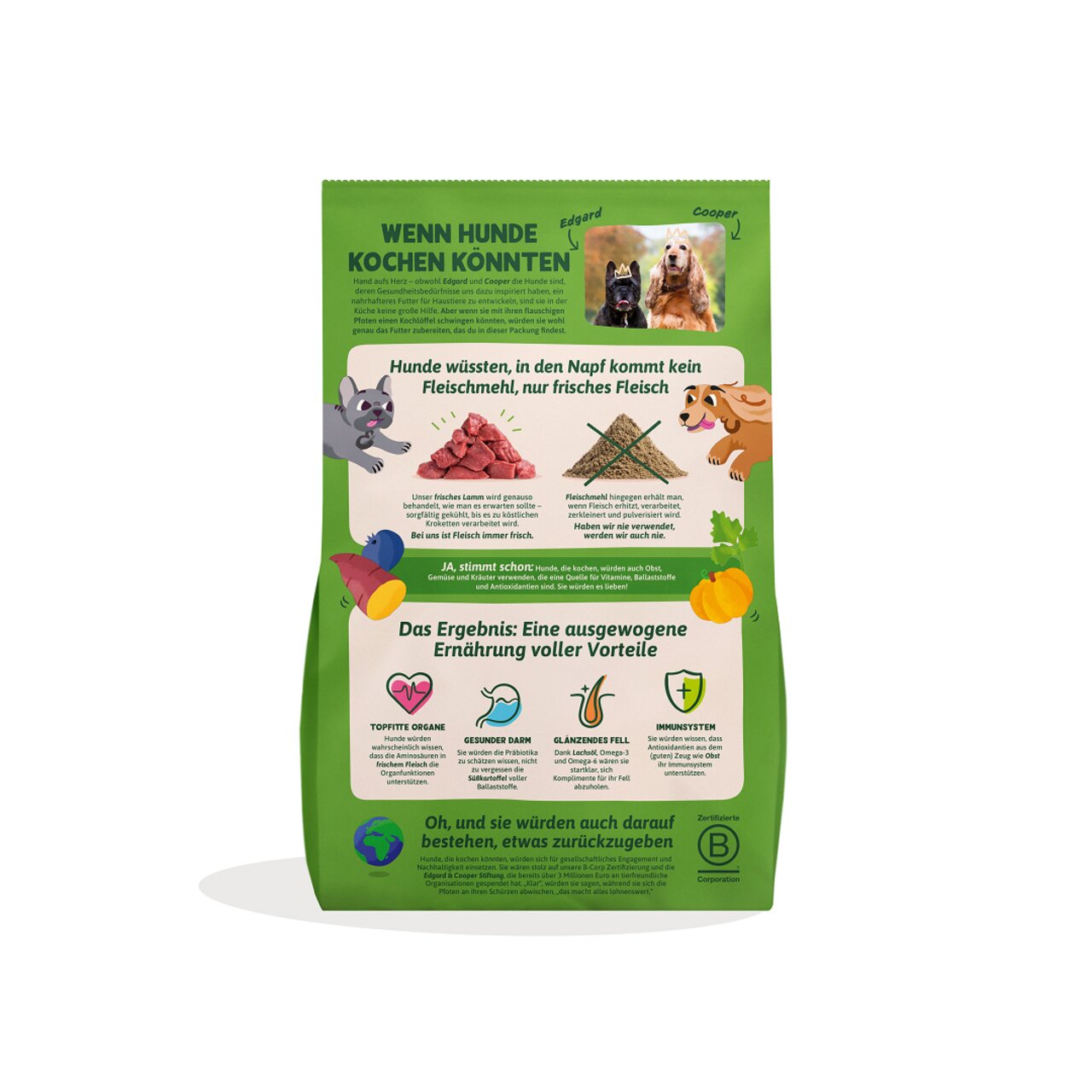 Edgard & Cooper Trockenfutter für Hunde, frisches Lamm, Zielgruppe: Erwachsene Hunde, Menge: 2 kg, unterstützt gesunde Verdauung.