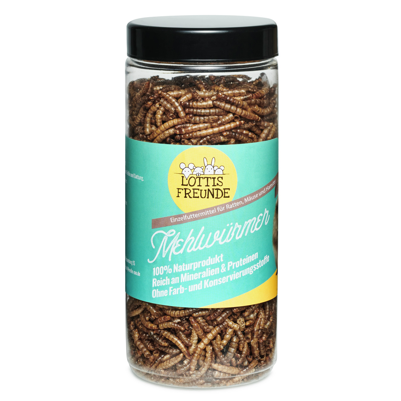 LOTTIS FREUNDE Mehlwürmer, Einzelfuttermittel für Ratten, Mäuse & Hamster, 100% Natur, reich an Mineralien & Proteinen, ohne Zusatzstoffe.