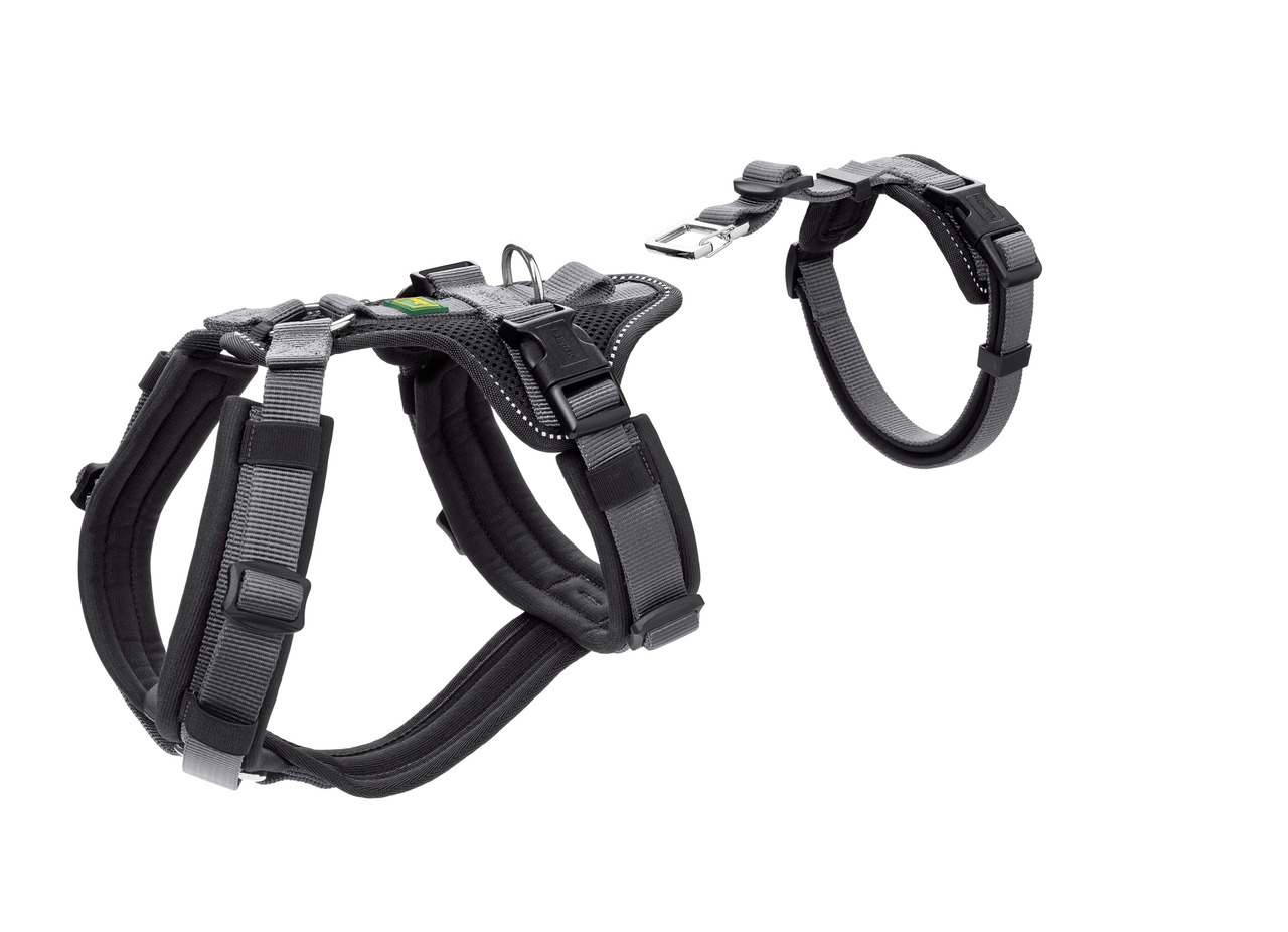 HUNTER Geschirr Hilo Comfort, für Hunde, Grau, ergonomisch, atmungsaktiv, verstellbar, Metallring, für alle Größen.