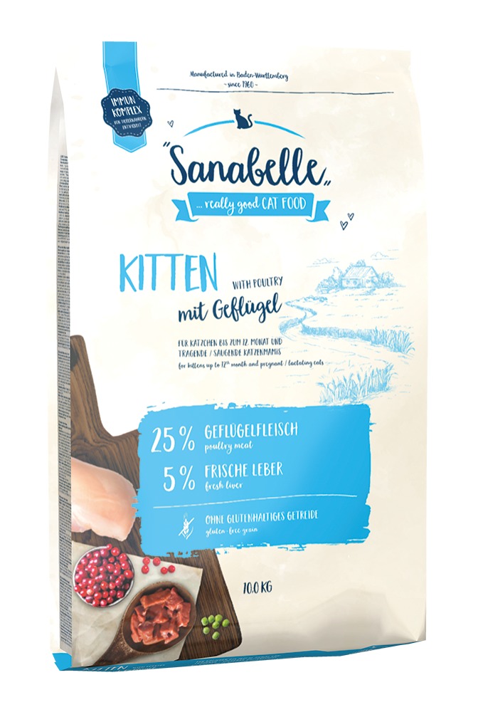 Sanabelle Kitten mit Geflügel Katzen Trockenfutter 10 kg