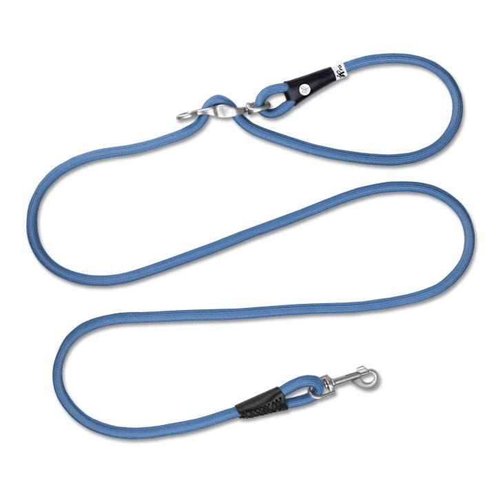 Curli Clasp Leash, blaue Hundeleine, robustes geflochtenes Material, 2 Metallkarabiner, leicht, langlebig, ideal für Spaziergänge.