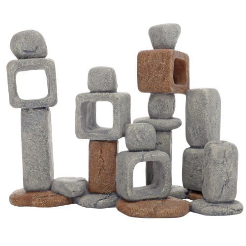 HOBBY Stonehenge Dekoration, für Aquarienbewohner, Grau/Braun, Versteckmöglichkeiten, natürliche Optik, dekorative Steinformationen.