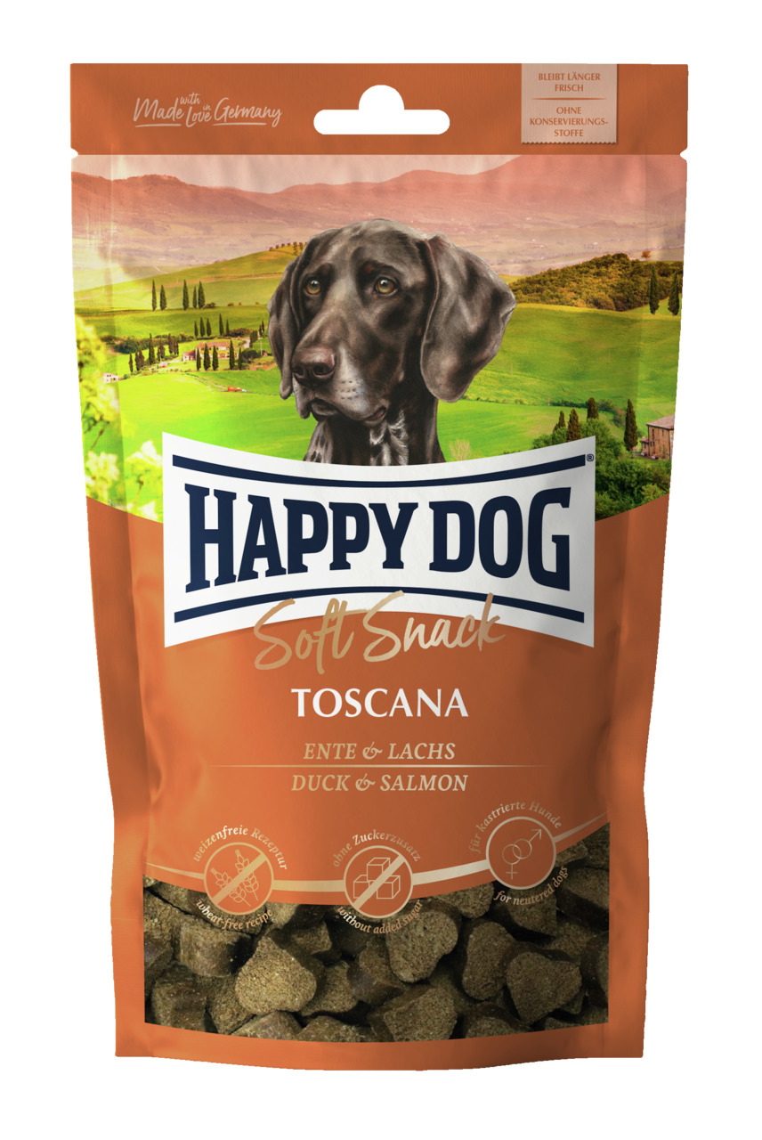 Happy Dog Soft Snack Toscana Ente & Lachs Hunde Snack 100 g