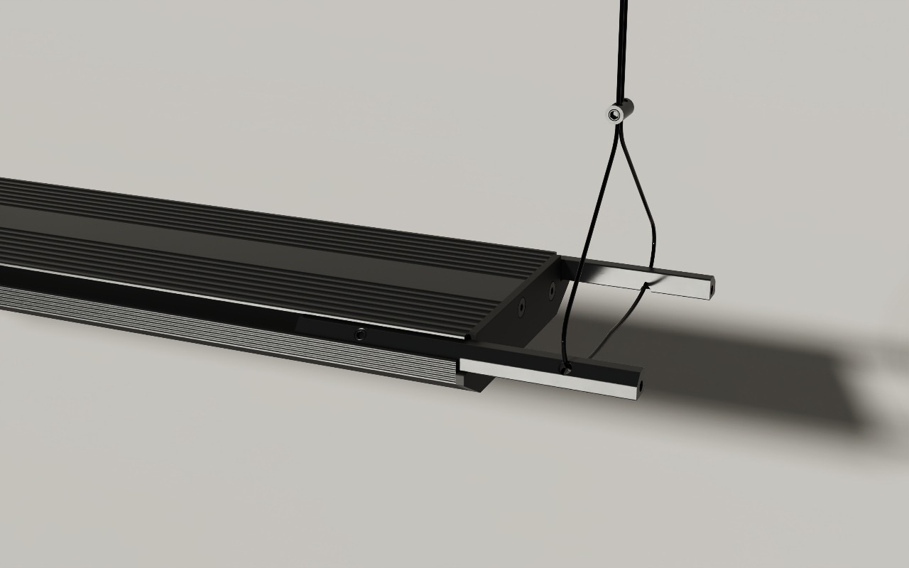 Chihiros WRGB II Slim LED-Leuchte, für Aquarien, schwarz, optimale Farbwiedergabe & Pflanzenwachstum, mit Aufhängung.