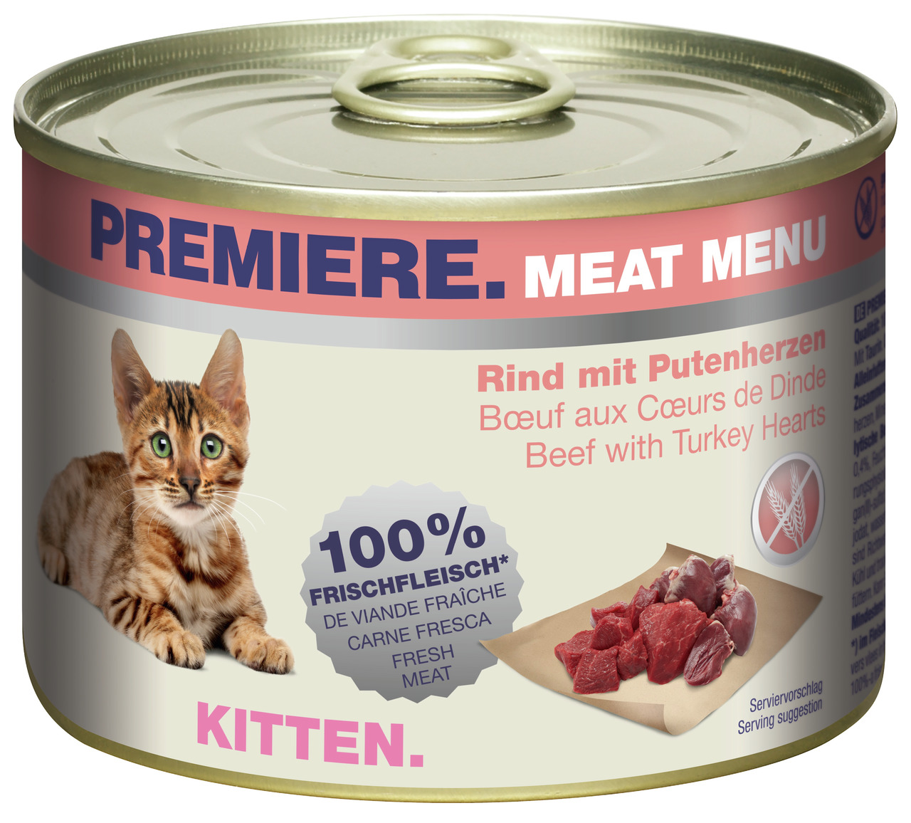 PREMIERE Menü Kitten Rind und Putenherz 200 g