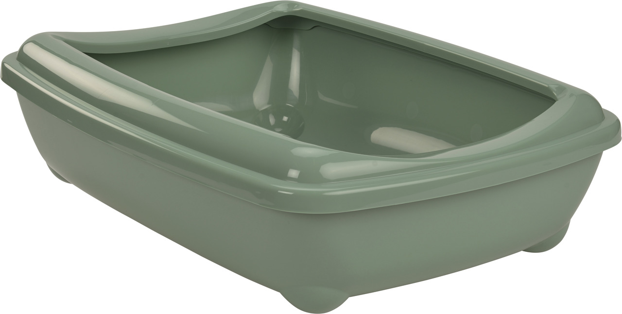 Katzentoilette AniOne Corner, grün, für Katzen aller Größen, robuster Kunststoff, platzsparend, ideal für Ecken, Maße s. Bild.