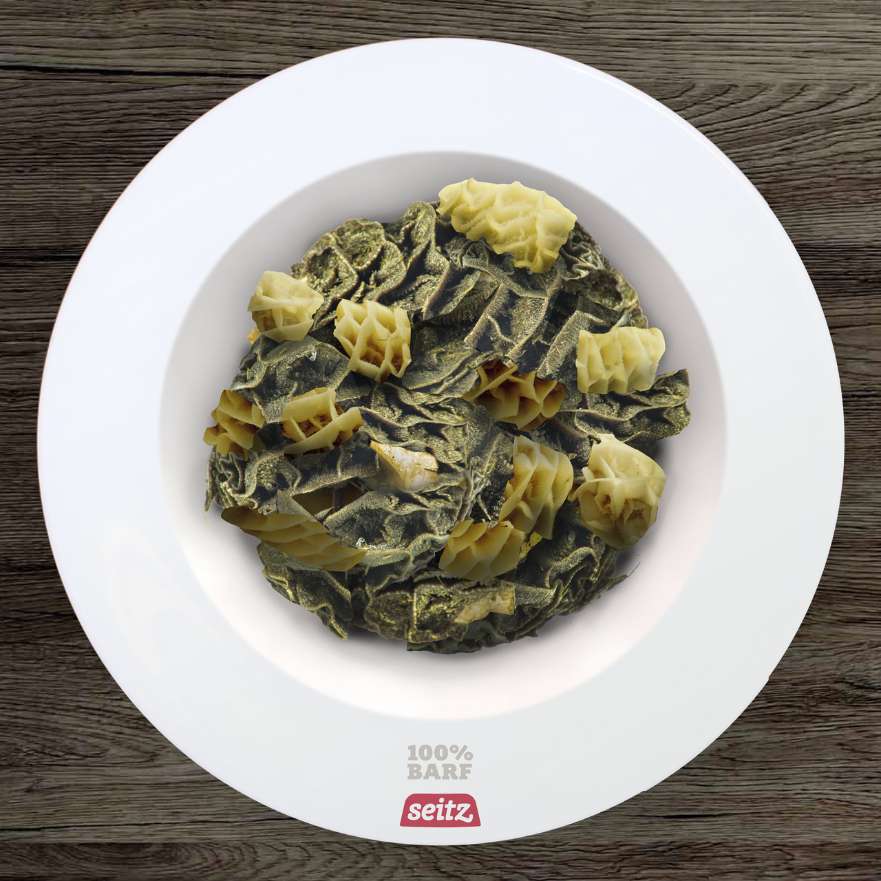 Seitz Rinderpansen, hochwertiges BARF-Produkt für Hunde, proteinreich, natürliche Ernährung, 100% BARF, grün-gelblich, für Hundehalter.