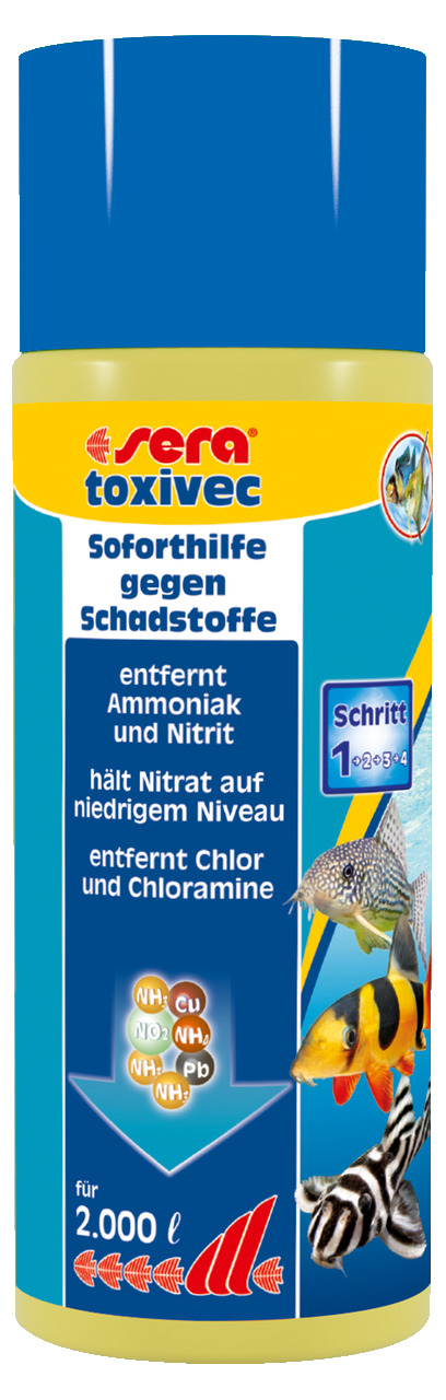 sera toxivec, Wasseraufbereiter für Aquarienbesitzer, entfernt Ammoniak, Nitrit, Chlor, Chloramine