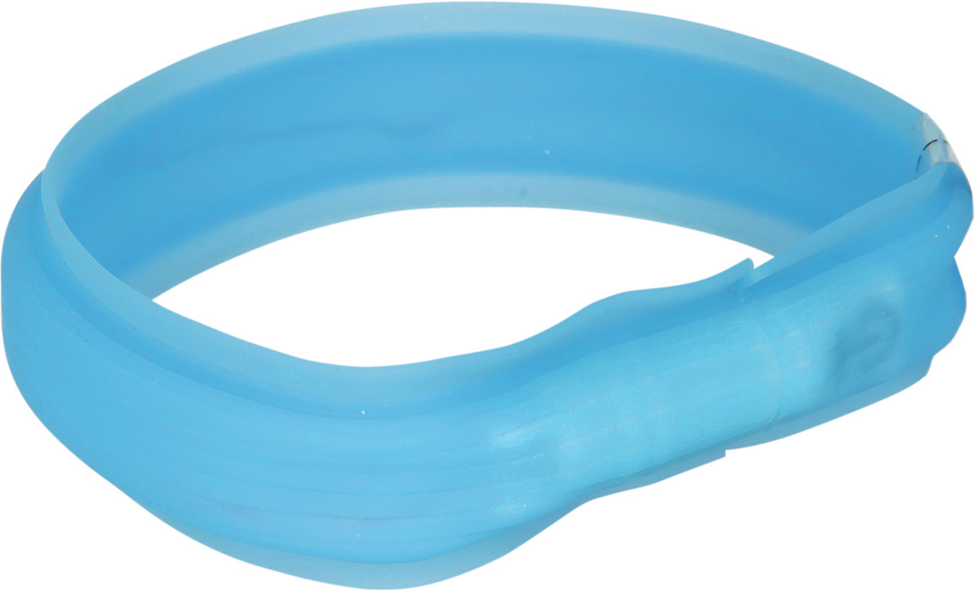 TRIXIE Flash Leuchtband USB M - L (50 cm / 30 mm) blau