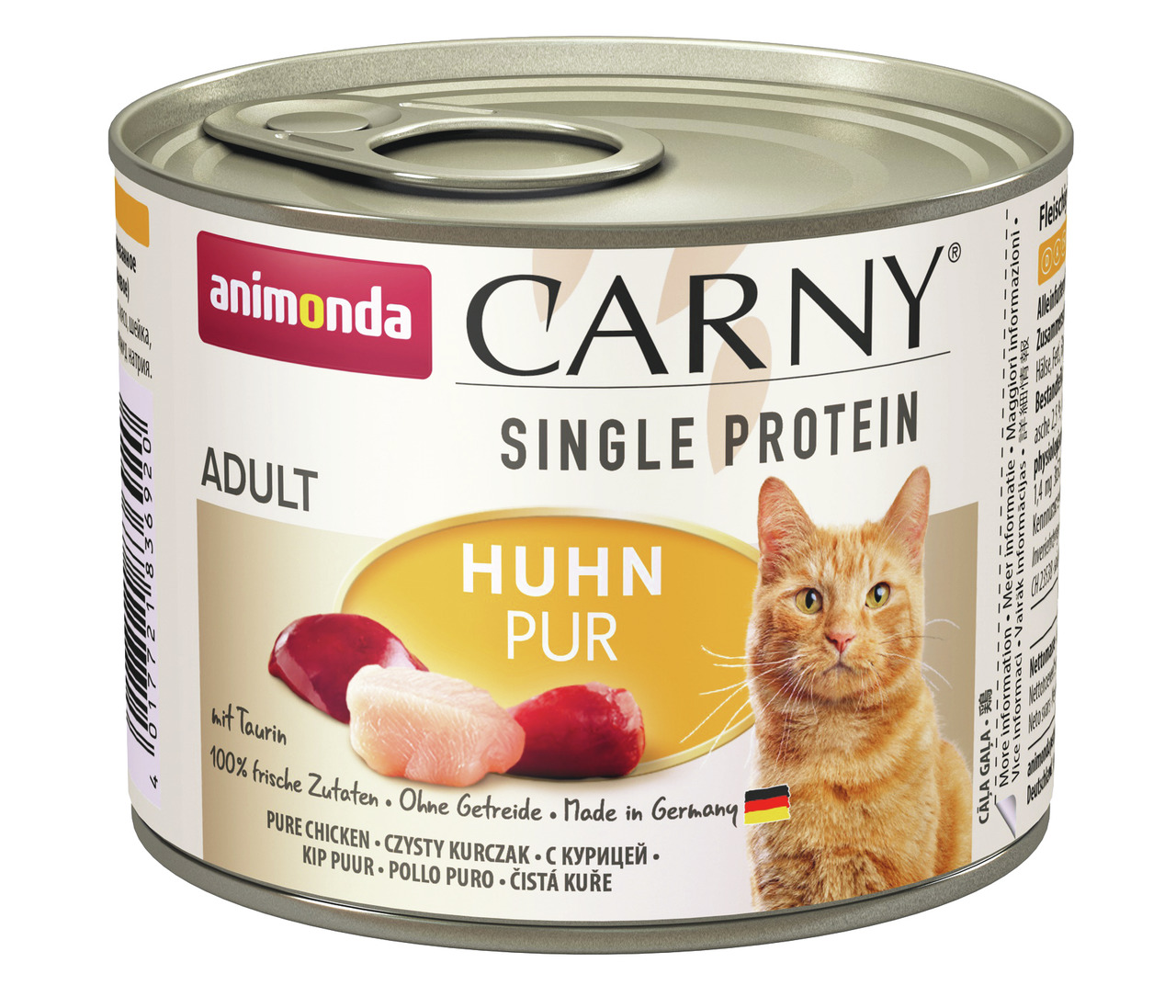 Animonda Carny Katzenfutter Adult, Huhn Pur, Single-Protein, 200 g, 100 % frische Zutaten, ohne Getreide, Made in Germany.