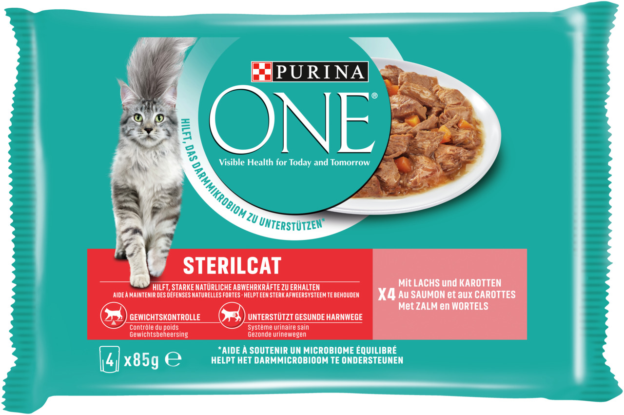 ONE STERILCAT Spezial Lachs/Karotten  4x85 g