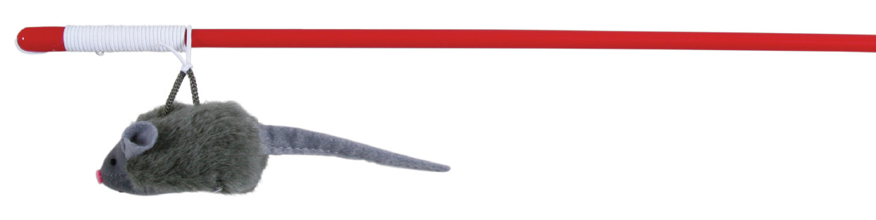 TRIXIE Spielangel mit Squieky-Maus 47 cm