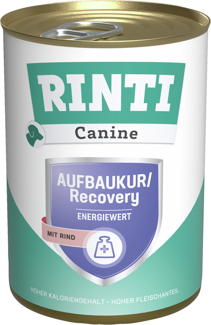 RINTI Canine Aufbaukur/Recovery, Hunde, Rind, hoher Kalorien- & Fleischanteil, 400g.