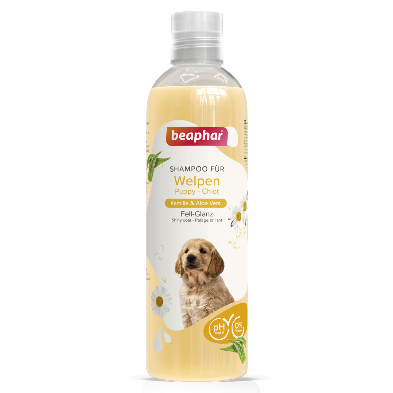 beaphar Shampoo für Welpen, 250 ml: Für junge Hunde, mit Kamille & Aloe Vera, pH-neutral, parabenfrei, pflegt Fell & verleiht Glanz.
