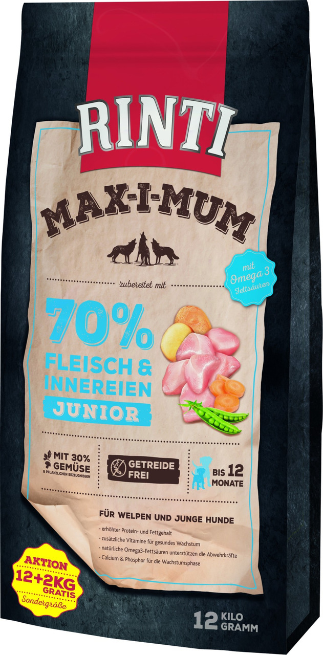 Rinti Max-i-Mum Junior Huhn Hunde Trockenfutter 14 kg