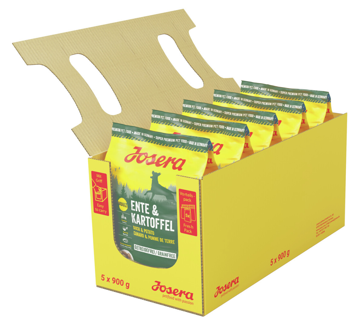 Sparpaket 5 x 900 g Josera Ente & Kartoffel Hunde Trockenfutter