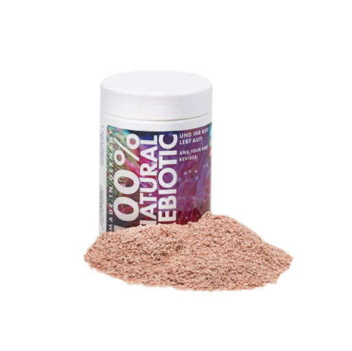 Fauna Marin Natural Biotic, Ergänzungsfutter f. Meerwasseraquarien, fördert bio. Balance, feines rosafarbenes Pulver, weiße Dose.