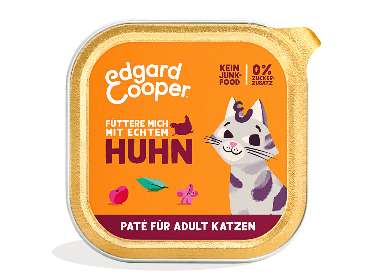 Edgard & Cooper Paté für Adult Katzen, Huhn, „Füttere mich mit echtem Huhn“, ohne Junk-Food & Zuckerzusatz.