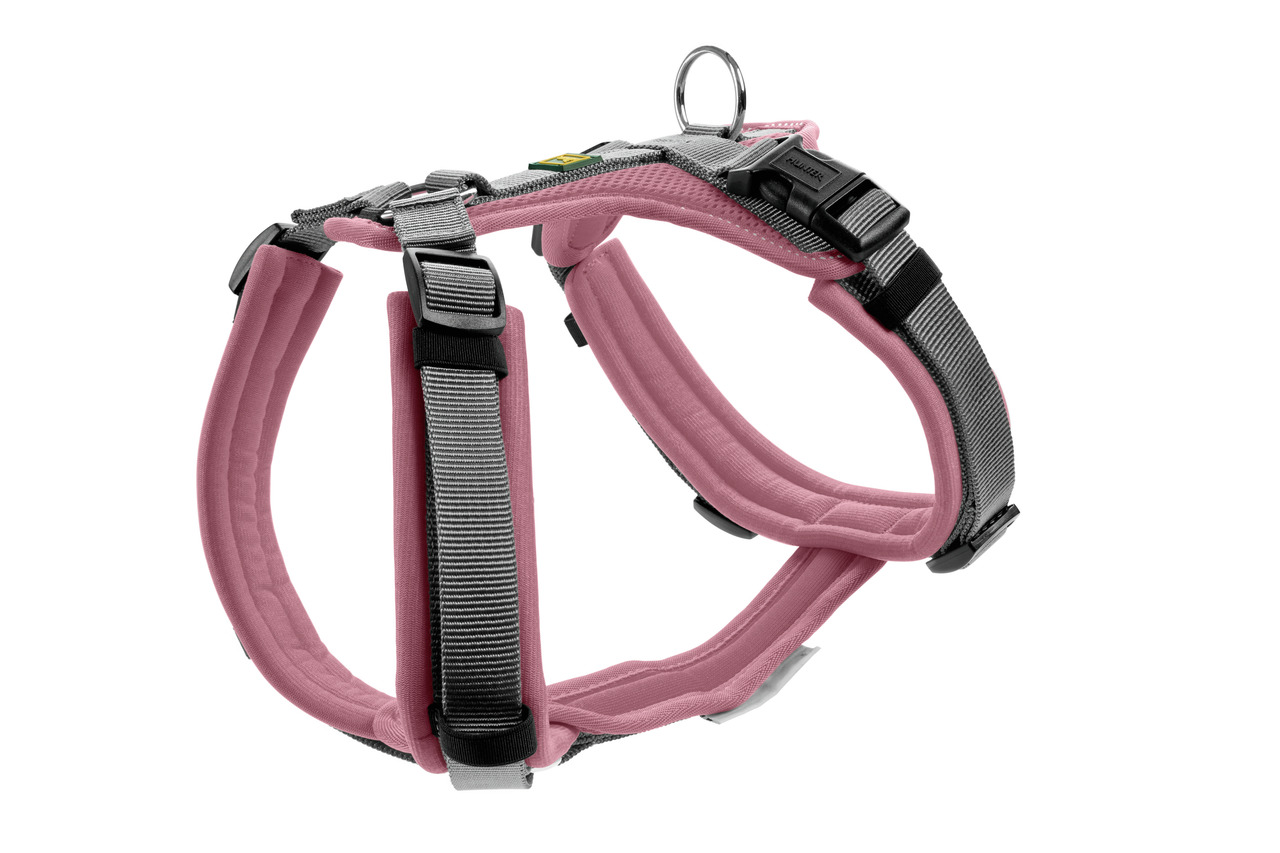 HUNTER Hundegeschirr "Divo", rosa, für alle Hundegrößen, gepolstert, reflektierend, Metallring, ideal für Spaziergänge, Outdoor.