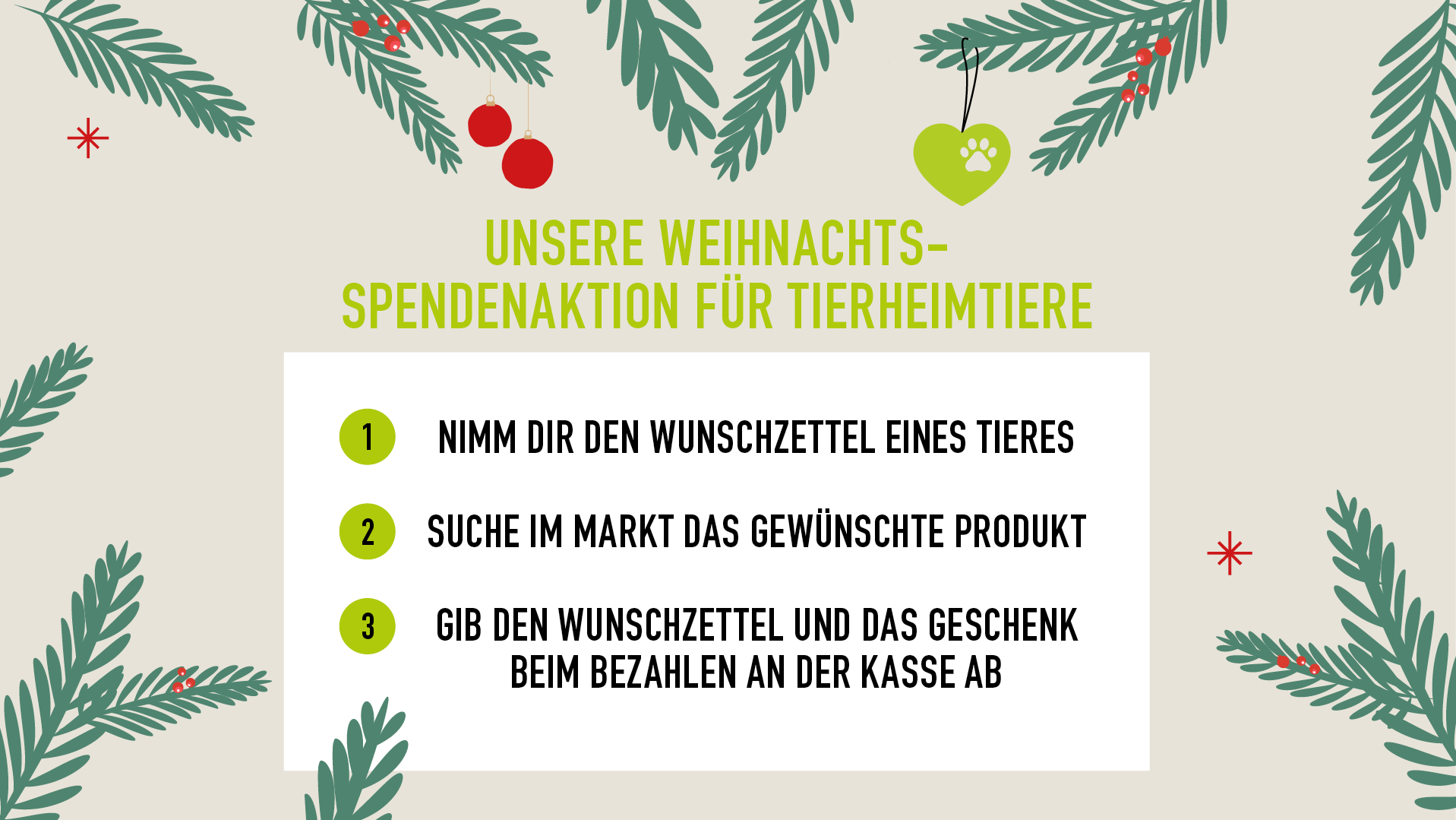 Weihnachtsspendenaktion 2025 bis 06.01.26 Weihnachtsrahmen Ablauf