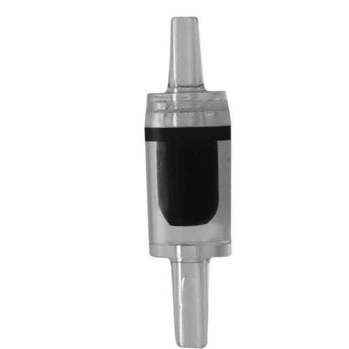 HOBBY Rückschlagventil, für Aquarien/Terrarien, verhindert Rückfluss von Wasser/Luft, zylindrisch, mit schwarzem Streifen.