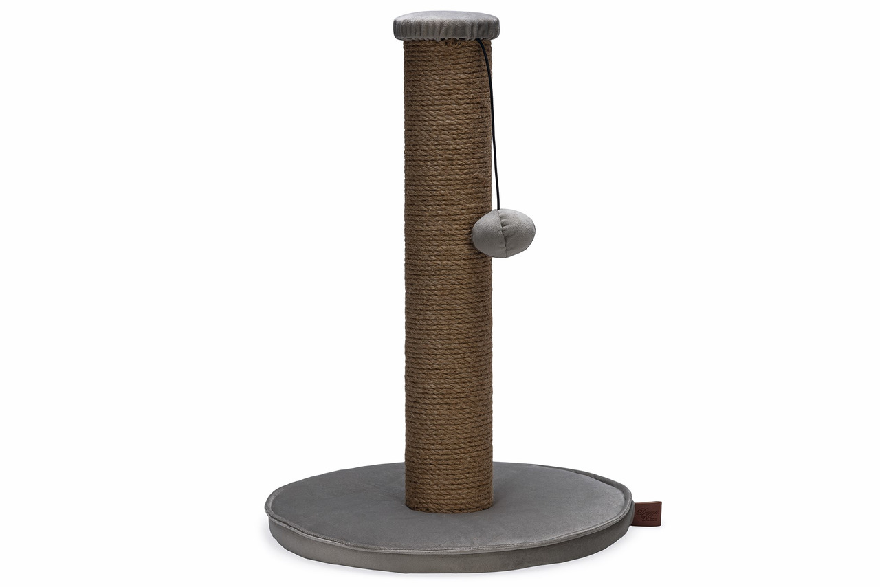 Kratzbaum „Designed by Lotte“ für Katzen, alle Altersgruppen, Sisalstamm, graue Basis, Ball, Krallenpflege & Spielspaß, H: ca. 50 cm.