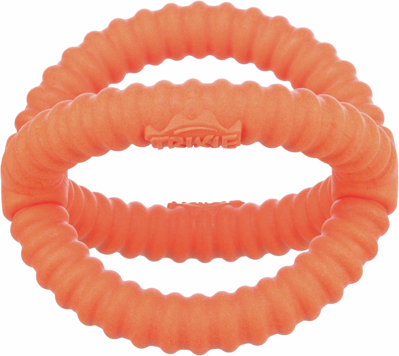 TRIXIE Hundespielzeug aus robustem, orangefarbenem Gummi. Für Hunde geeignet. Unterstützt Zahnreinigung. Größe: ca. 8 cm.